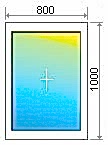 Одностворчатое глухое пластиковое окно ПВХ 1000x800 мм