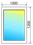 Одностворчатое глухое пластиковое окно ПВХ 1200x1000 мм